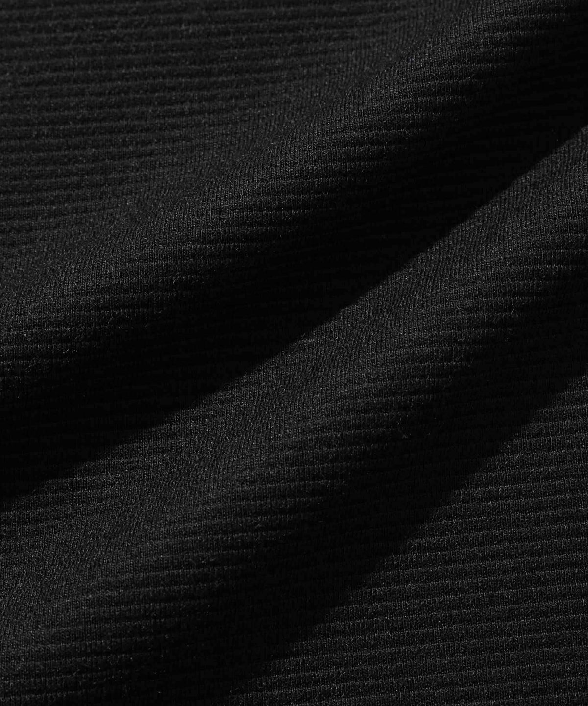 NAVY SARARI リップル 無地スキッパーポロシャツ メンズ