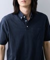 NAVY SARARI 冷感サッカーストライプ ボタンダウンポロシャツ メンズ商品サムネイル-5