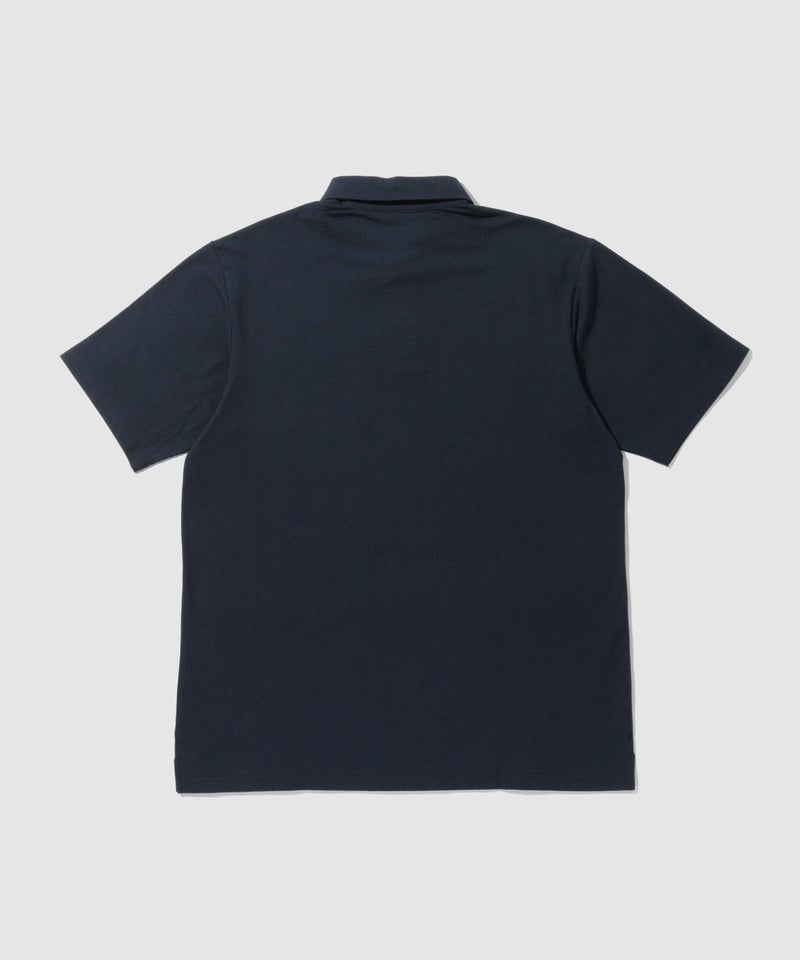 NAVY  SARARI 冷感サッカーストライプ ボタンダウンポロシャツ メンズ商品画像-12