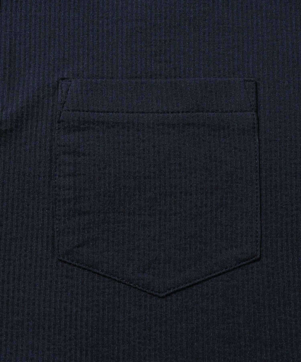 NAVY SARARI 冷感サッカーストライプ ボタンダウンポロシャツ メンズ