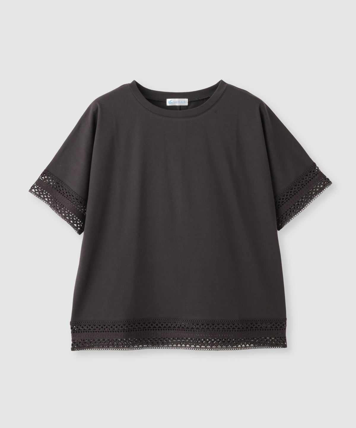 NAVY SARARI 冷感 UVカット 袖レースTシャツ レディース メール便 対応商品