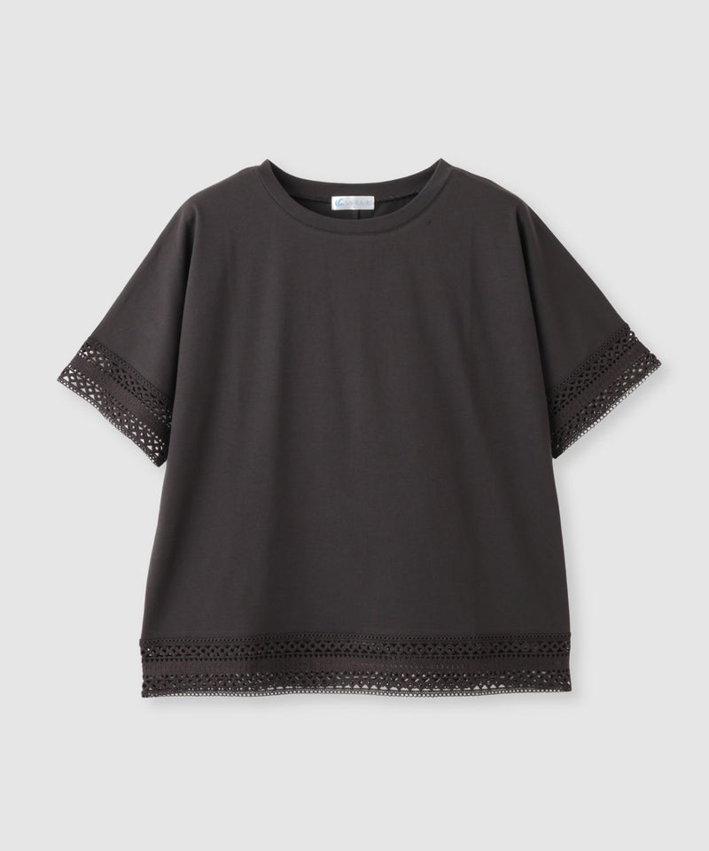 NAVY  SARARI 冷感 UVカット 袖レースTシャツ レディース メール便 対応商品商品画像-2