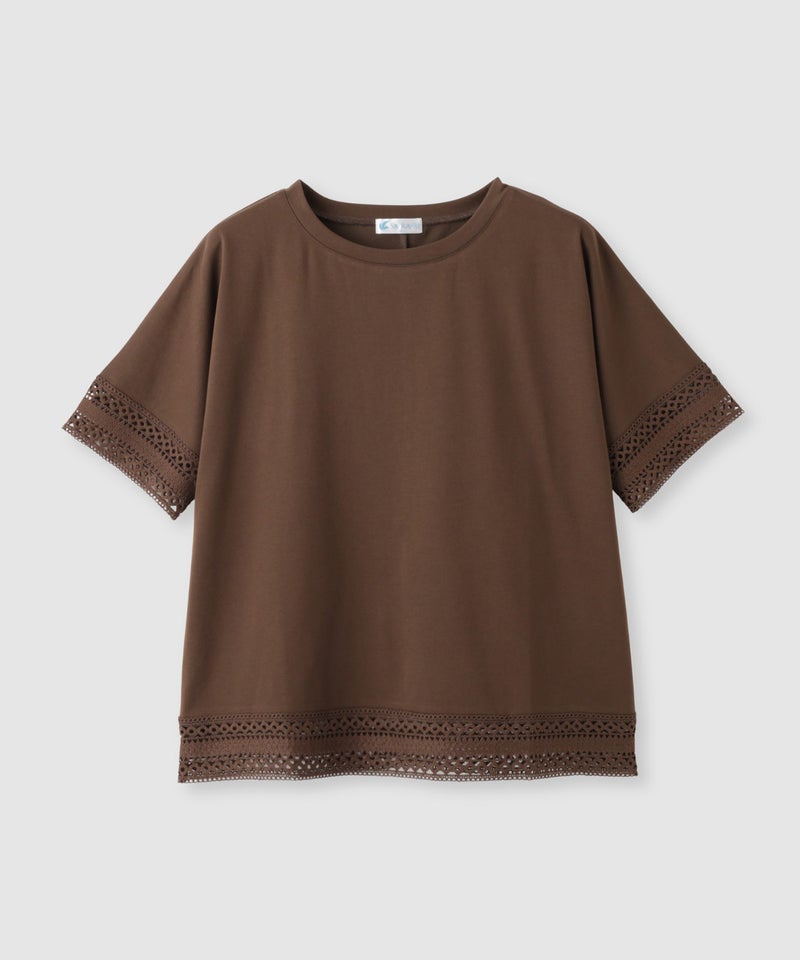 NAVY  SARARI 冷感 UVカット 袖レースTシャツ レディース メール便 対応商品商品画像-3