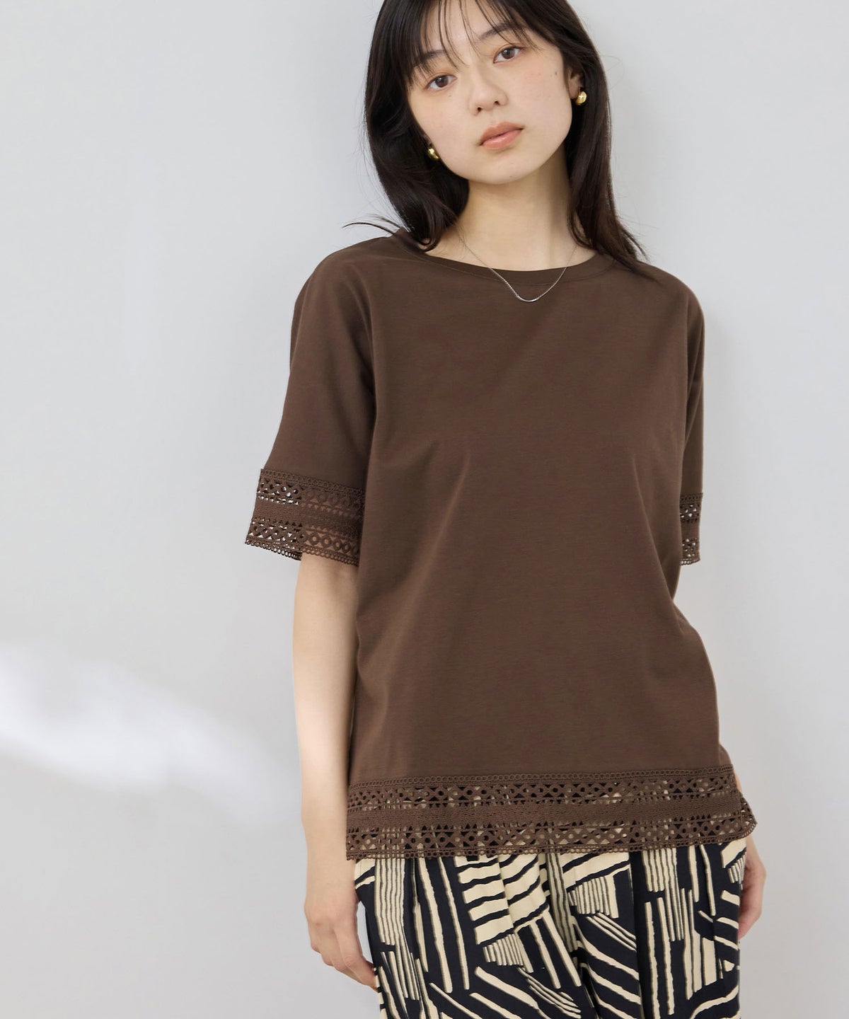 NAVY SARARI 冷感 UVカット 袖レースTシャツ レディース メール便 対応商品