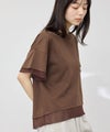 NAVY  SARARI 冷感 UVカット シフォン使いTシャツ レディース メール便 対応商品商品サムネイル-1