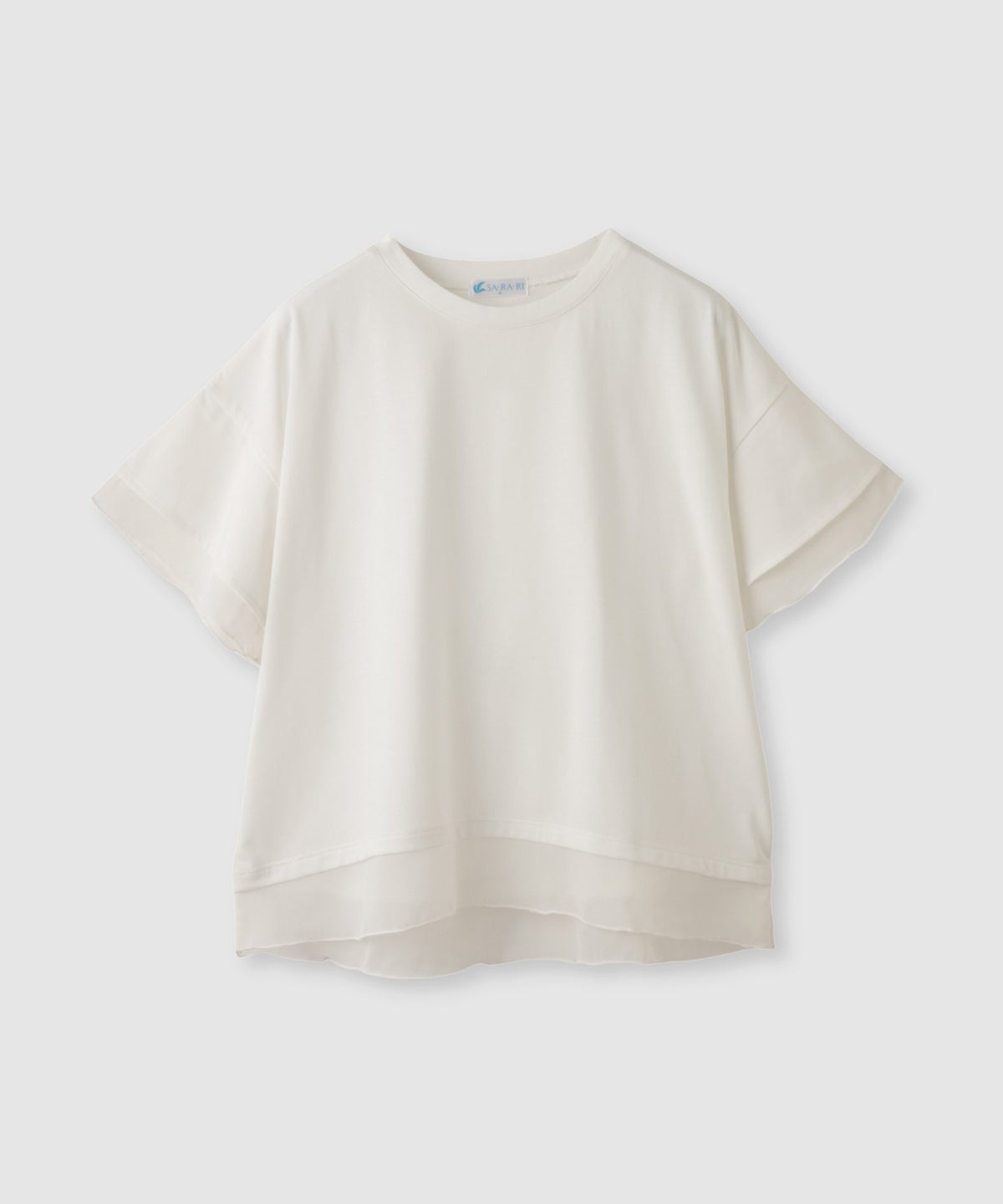 NAVY SARARI 冷感 UVカット シフォン使いTシャツ レディース メール便 対応商品