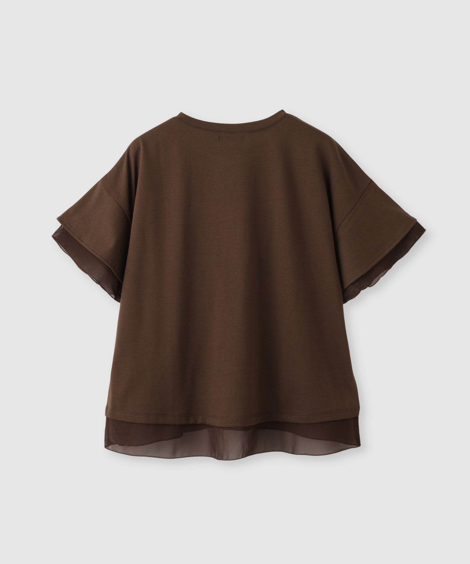NAVY SARARI 冷感 UVカット シフォン使いTシャツ レディース