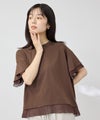 NAVY SARARI 冷感 UVカット シフォン使いTシャツ レディース メール便 対応商品商品サムネイル-4