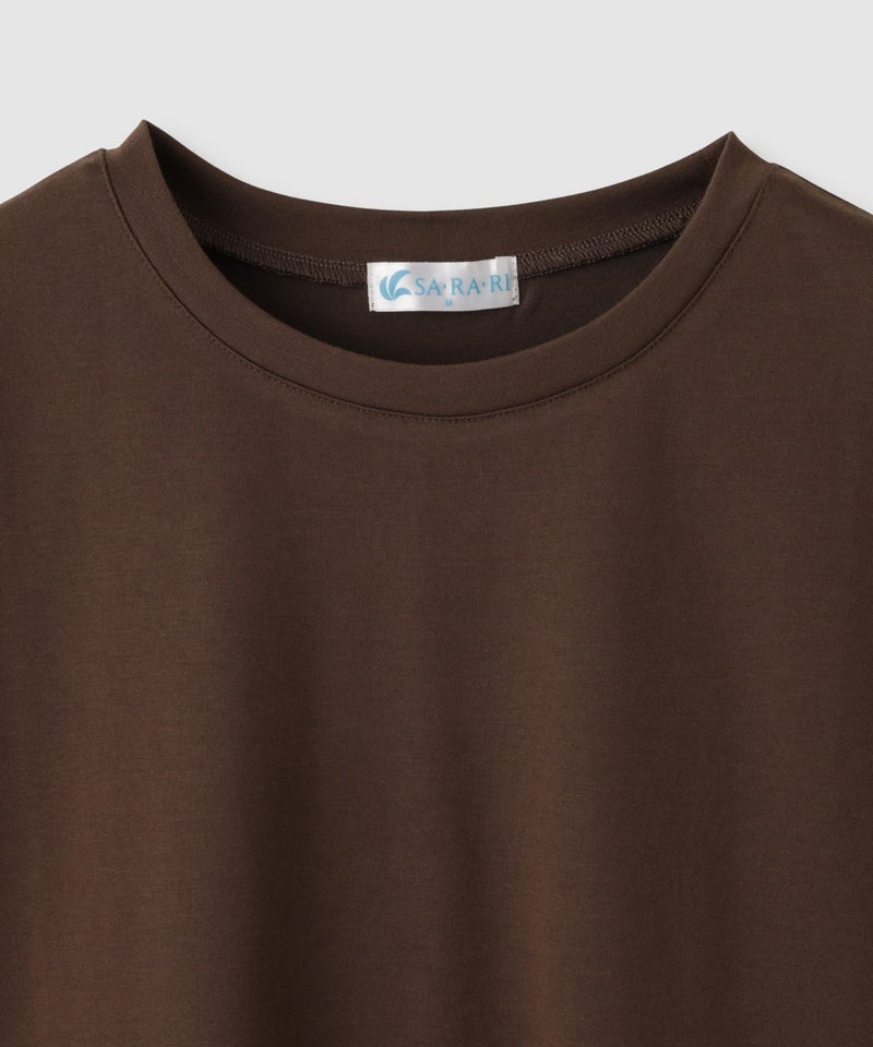 NAVY  SARARI 冷感 UVカット シフォン使いTシャツ レディース メール便 対応商品商品画像-5