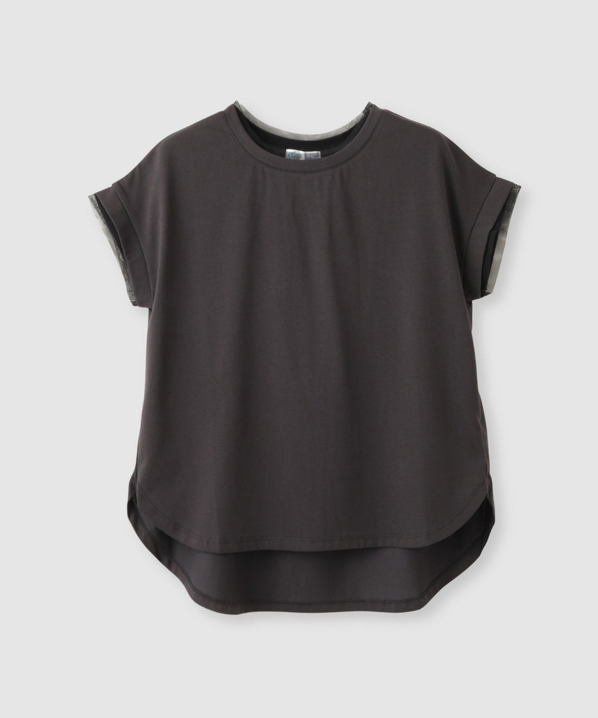 NAVY SARARI 冷感 UVカット チュールレース使いTシャツ レディース メール便 対応商品