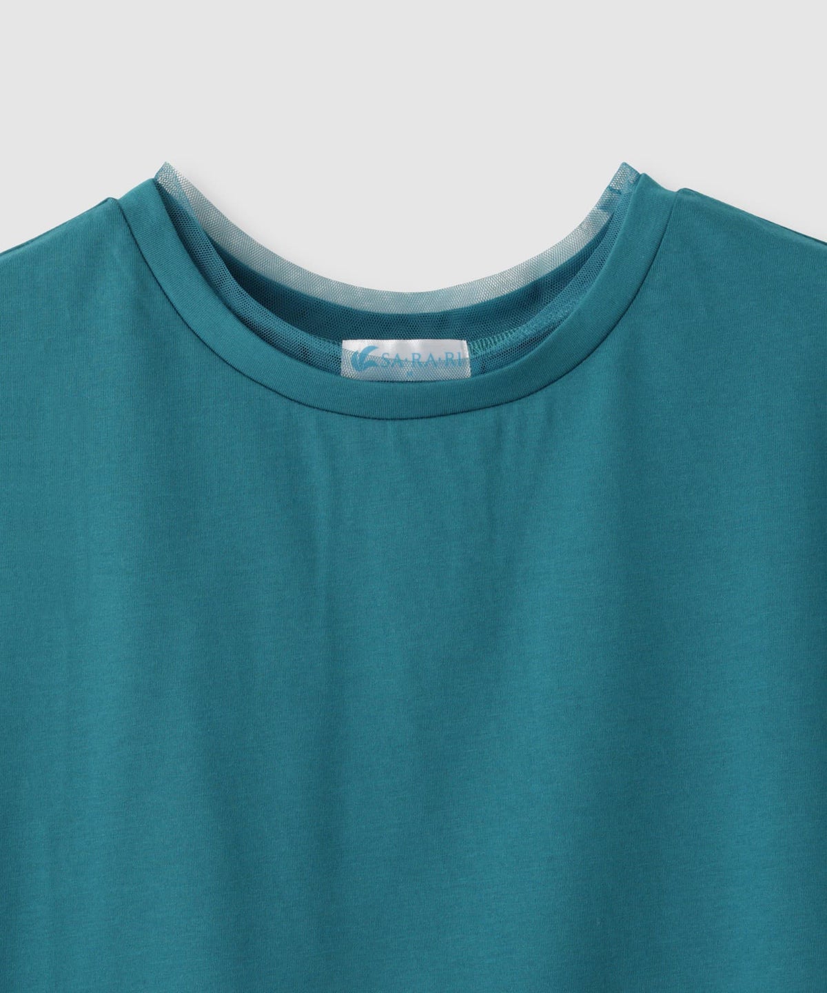 NAVY SARARI 冷感 UVカット チュールレース使いTシャツ レディース メール便 対応商品