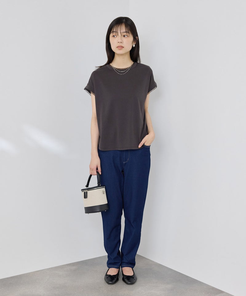 [値下げ]NAVY  SARARI 冷感 UVカット チュールレース使いTシャツ レディース メール便 対応商品商品画像-12