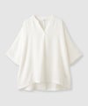 NAVY SARARI 冷感 UVカット シボ生地スキッパーネックプルオーバー レディース メール便 対応商品商品サムネイル-2