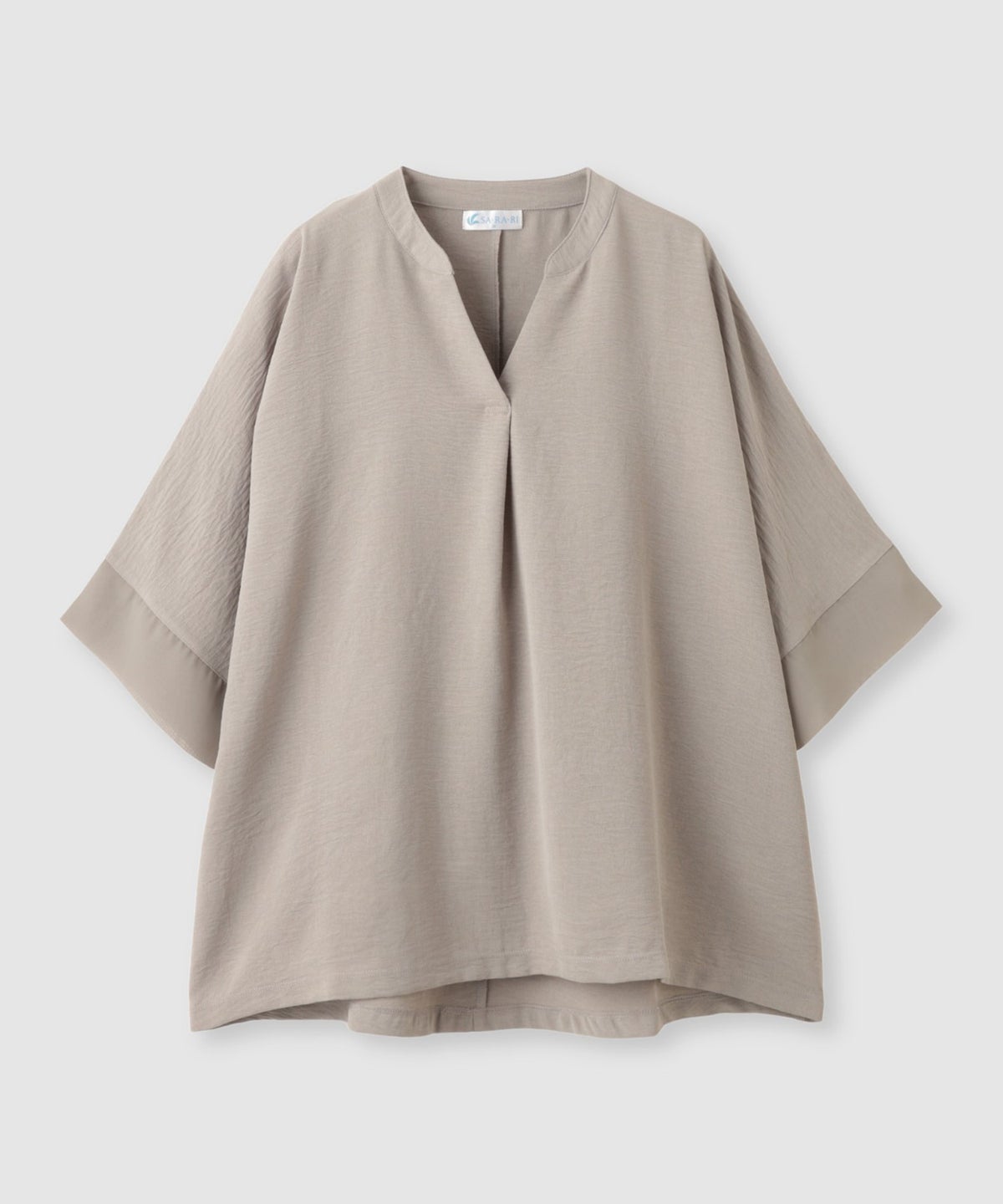 NAVY SARARI 冷感 UVカット シボ生地スキッパーネックプルオーバー レディース メール便 対応商品
