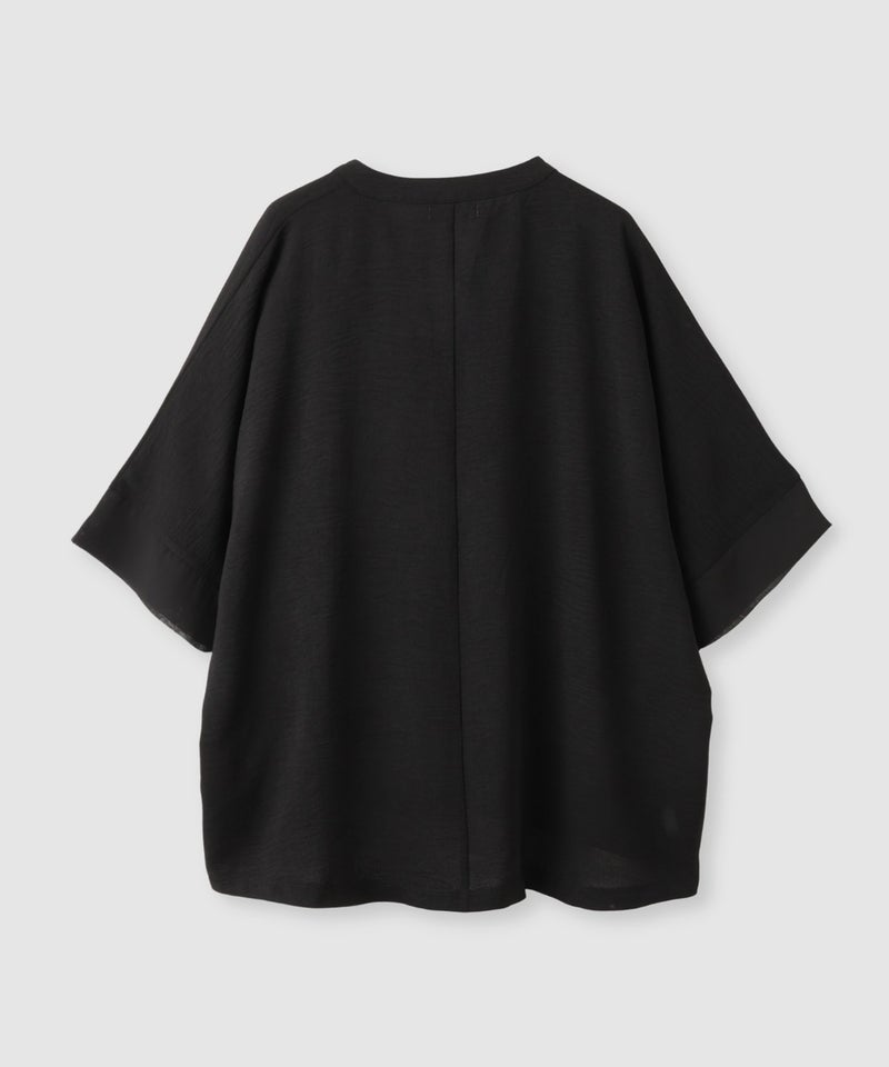 NAVY SARARI 冷感 UVカット シボ生地スキッパーネックプルオーバー レディース メール便 対応商品商品画像-5