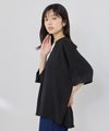 NAVY SARARI 冷感 UVカット シボ生地スキッパーネックプルオーバー レディース メール便 対応商品商品サムネイル-6