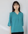 NAVY SARARI 冷感 UVカット シボ生地スキッパーネックプルオーバー レディース メール便 対応商品商品サムネイル-15