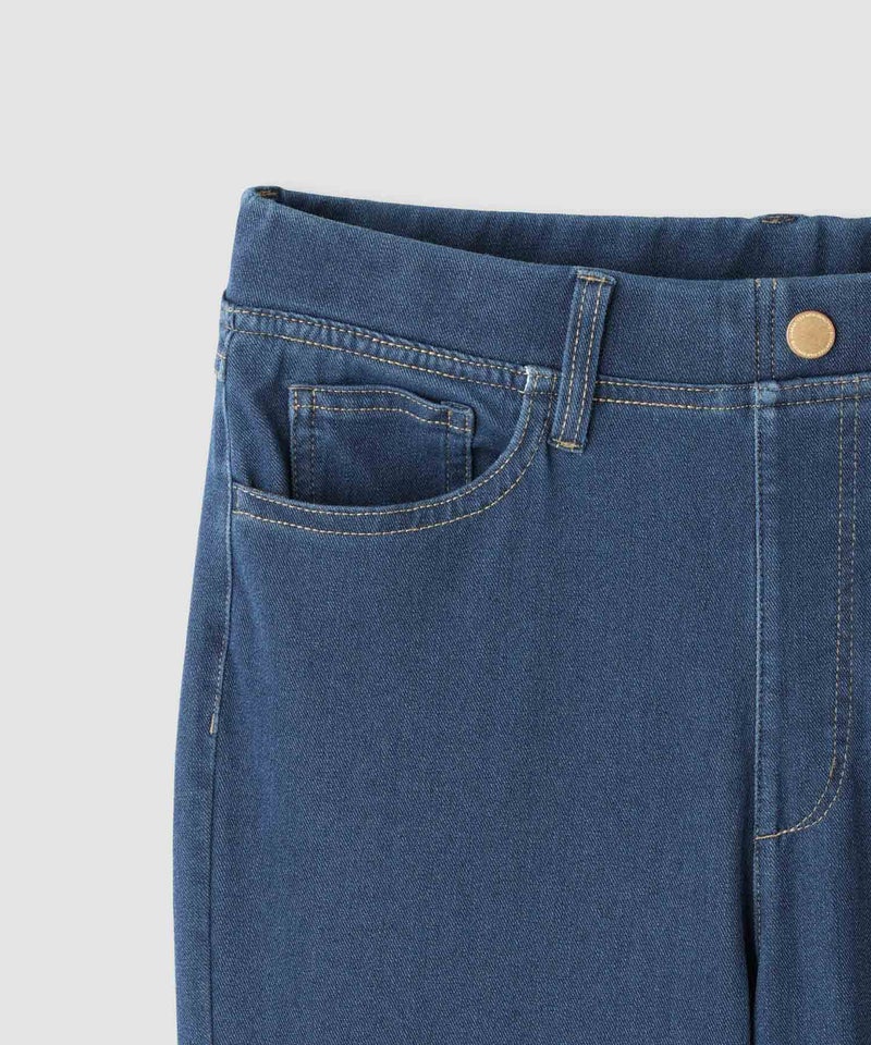NAVY SARARI 冷感 デニムライク ジャージースリムテーパード パンツ レディース商品画像-6