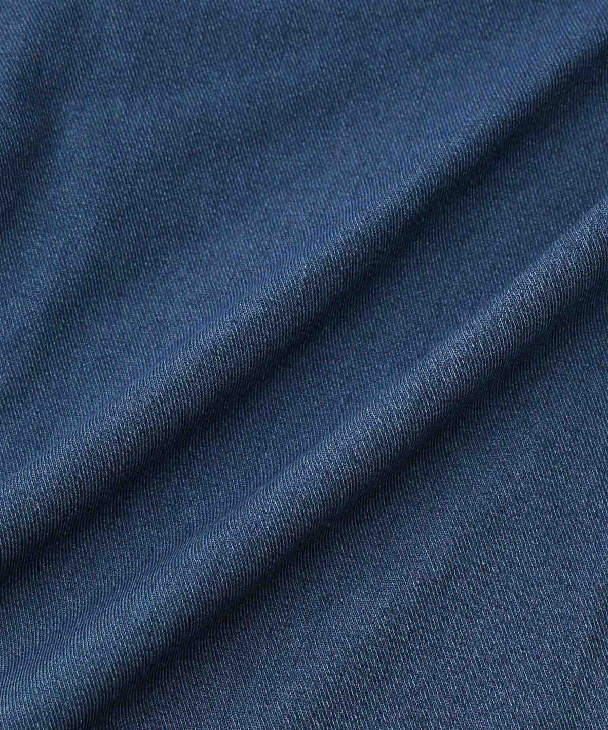 NAVY SARARI 冷感 デニムライク ジャージースリムテーパード パンツ レディース