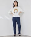 NAVY SARARI 冷感 デニムライク ジャージースリムテーパード パンツ レディース商品サムネイル-12