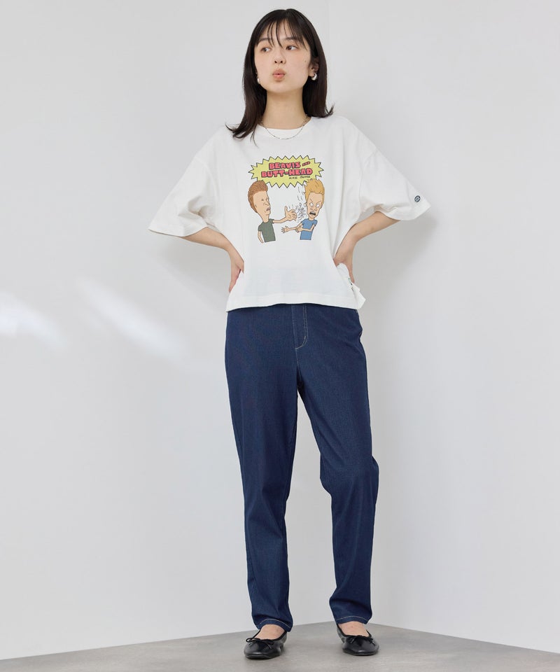 [値下げ]NAVY  SARARI 冷感 デニムライク ジャージースリムテーパード パンツ レディース商品画像-12