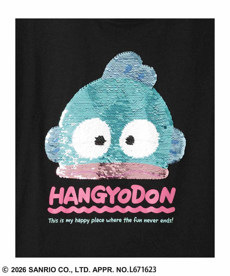 サンリオキャラクターズ ハンギョドン リバーシブルスパンコール半袖Tシャツ キッズ メール便 対応商品商品画像-6
