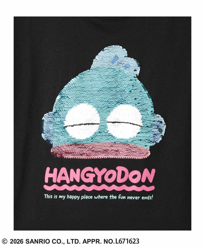 サンリオキャラクターズ ハンギョドン リバーシブルスパンコール半袖Tシャツ キッズ メール便 対応商品商品画像-7
