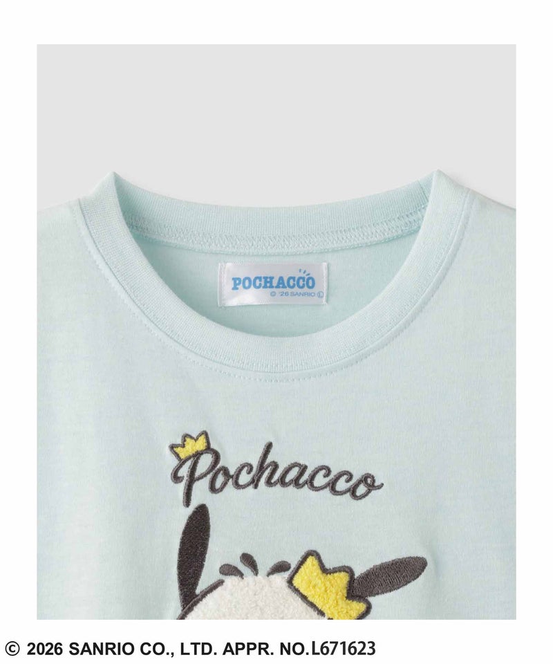 サンリオキャラクターズ ポチャッコ スパンコール サガラ刺繍 半袖Tシャツ キッズ メール便 対応商品商品画像-4