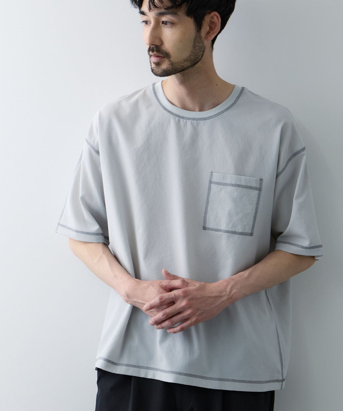 URBAN COLLECTION メッシュ配色オーバーサイズクルーネックTシャツ メンズ メール便 対応商品
