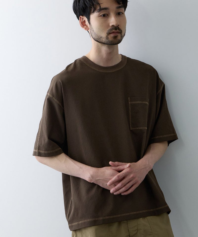 URBAN COLLECTION メッシュ配色オーバーサイズクルーネックTシャツ メンズ メール便 対応商品商品画像-3