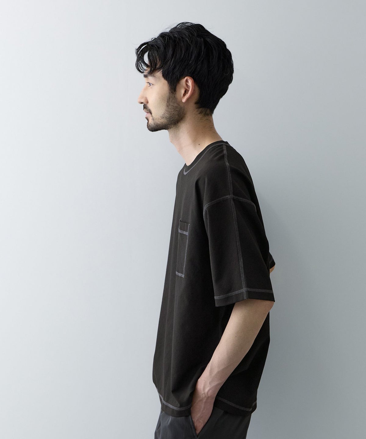 URBAN COLLECTION メッシュ配色オーバーサイズクルーネックTシャツ メンズ メール便 対応商品