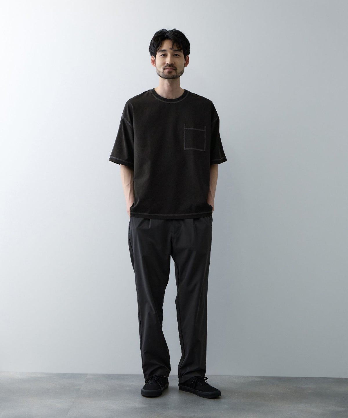 URBAN COLLECTION メッシュ配色オーバーサイズクルーネックTシャツ メンズ メール便 対応商品