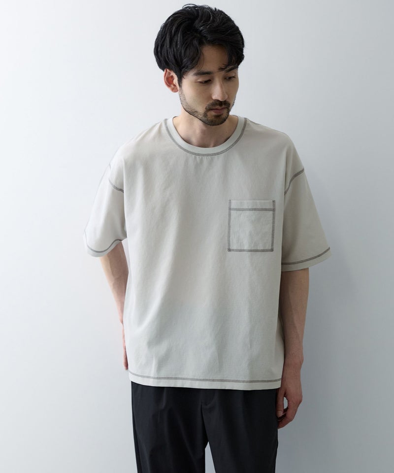 URBAN COLLECTION メッシュ配色オーバーサイズクルーネックTシャツ メンズ メール便 対応商品商品画像-9