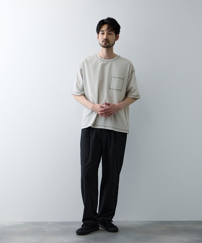 URBAN COLLECTION  メッシュ配色オーバーサイズクルーネックTシャツ メンズ メール便 対応商品商品画像-11