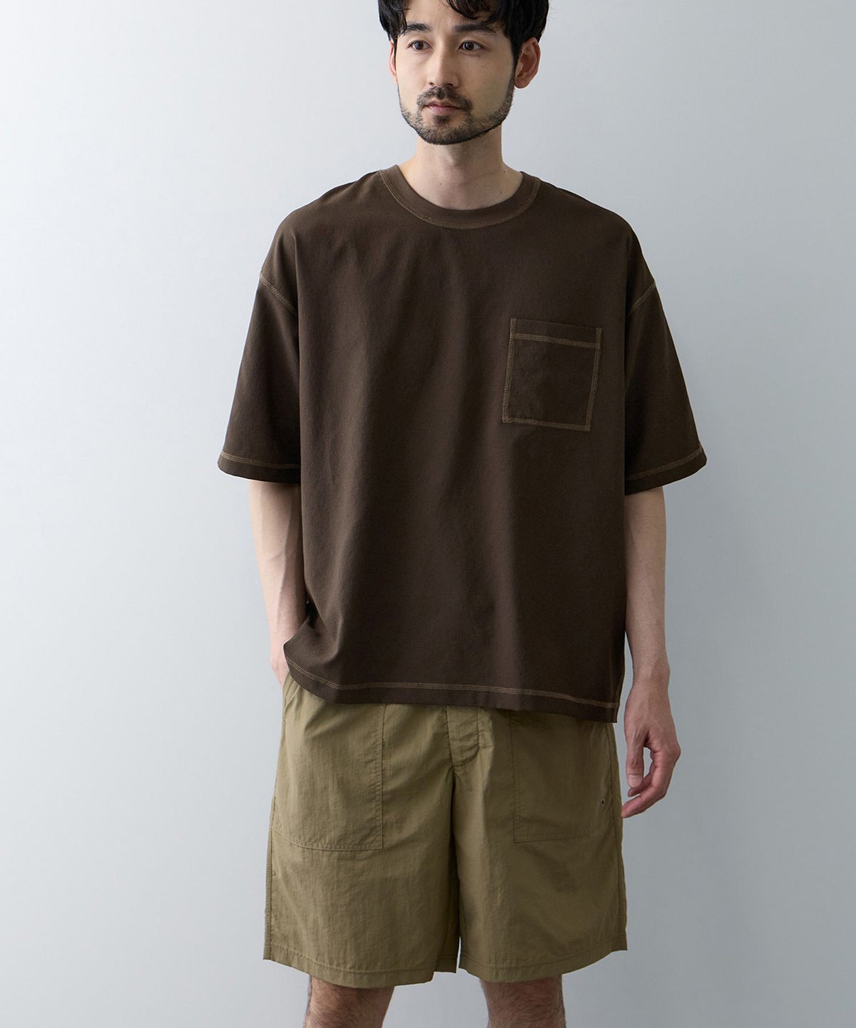 URBAN COLLECTION メッシュ配色オーバーサイズクルーネックTシャツ メンズ メール便 対応商品
