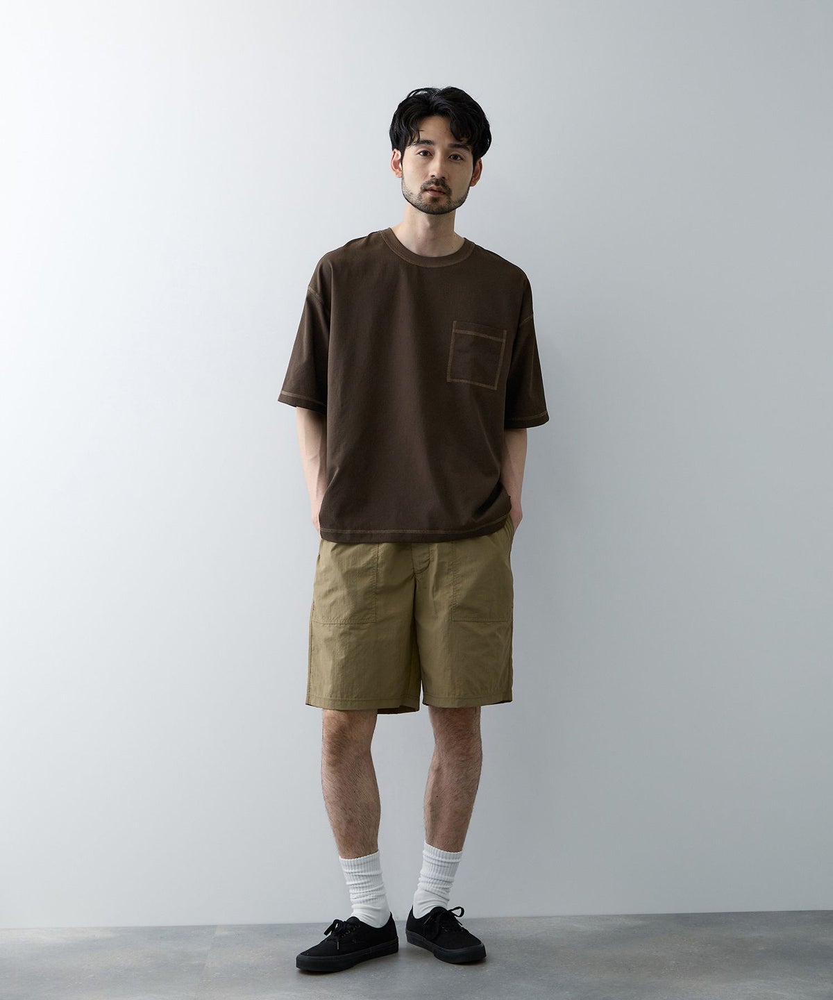 URBAN COLLECTION メッシュ配色オーバーサイズクルーネックTシャツ メンズ メール便 対応商品