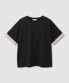 NAVY SARARI 袖配色プレーティング クルーネック Tシャツ レディース メール便 対応商品商品サムネイル-2