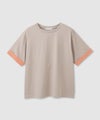 NAVY  SARARI 袖配色プレーティング クルーネック Tシャツ レディース メール便 対応商品商品サムネイル-3