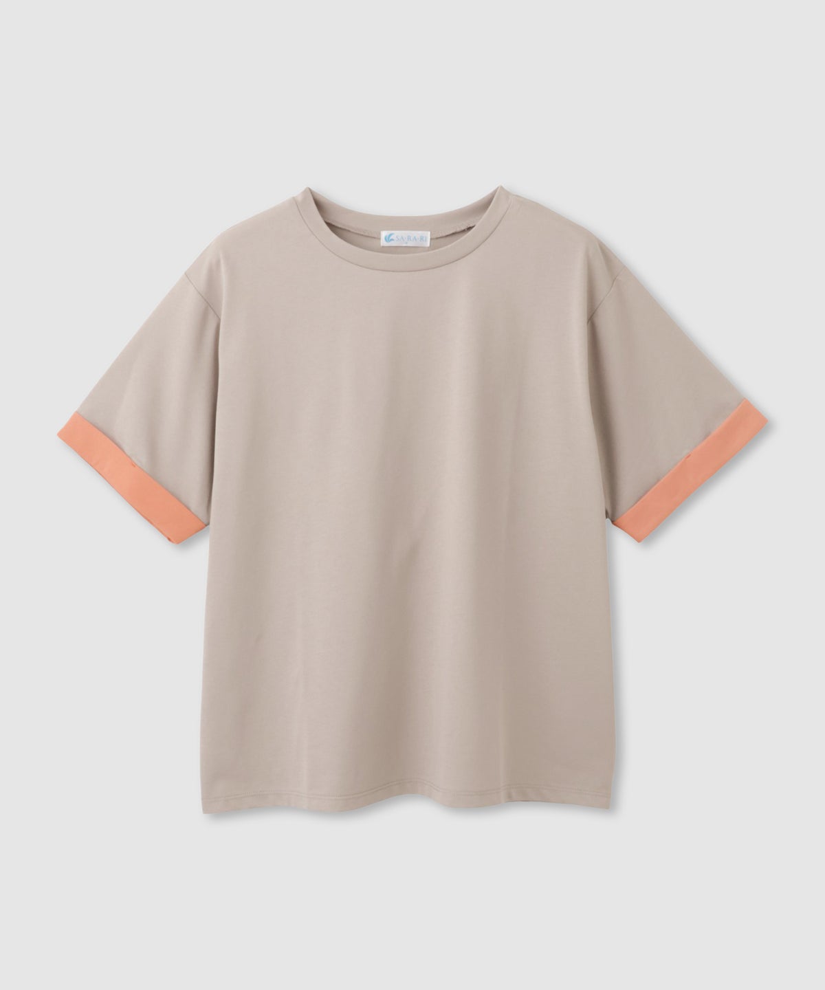NAVY SARARI 袖配色プレーティング クルーネック Tシャツ レディース メール便 対応商品