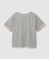 NAVY  SARARI 袖配色プレーティング クルーネック Tシャツ レディース メール便 対応商品商品サムネイル-4