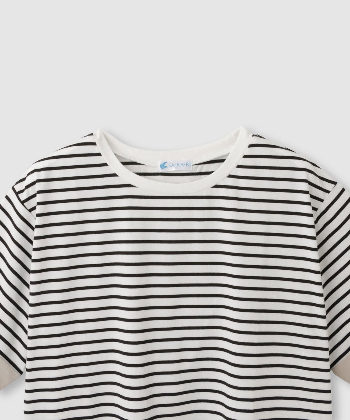 NAVY SARARI 袖配色プレーティング クルーネック Tシャツ レディース メール便 対応商品