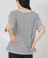 NAVY  SARARI 袖配色プレーティング クルーネック Tシャツ レディース メール便 対応商品商品サムネイル-6