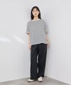 NAVY  SARARI 袖配色プレーティング クルーネック Tシャツ レディース メール便 対応商品商品サムネイル-7