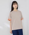 NAVY  SARARI 袖配色プレーティング クルーネック Tシャツ レディース メール便 対応商品商品サムネイル-9