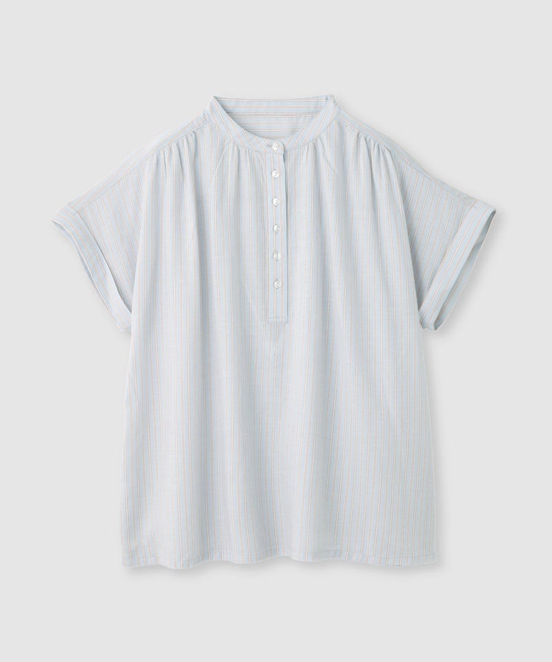 Idnes リネンブレンド フレンチスリーブブラウス レディース商品画像-2