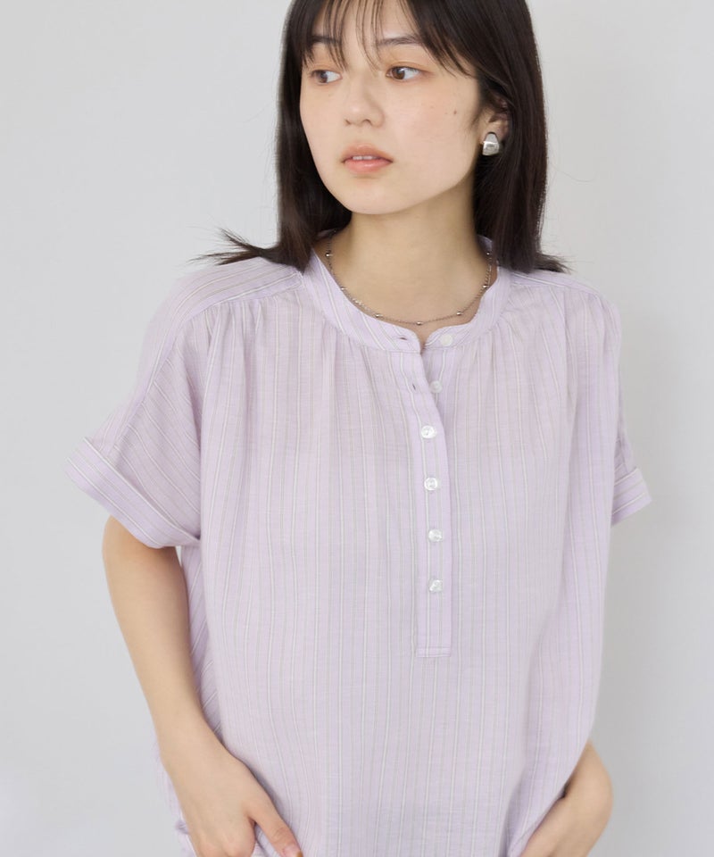 [期間限定価格]Idnes  リネンブレンド フレンチスリーブブラウス レディース商品画像-15