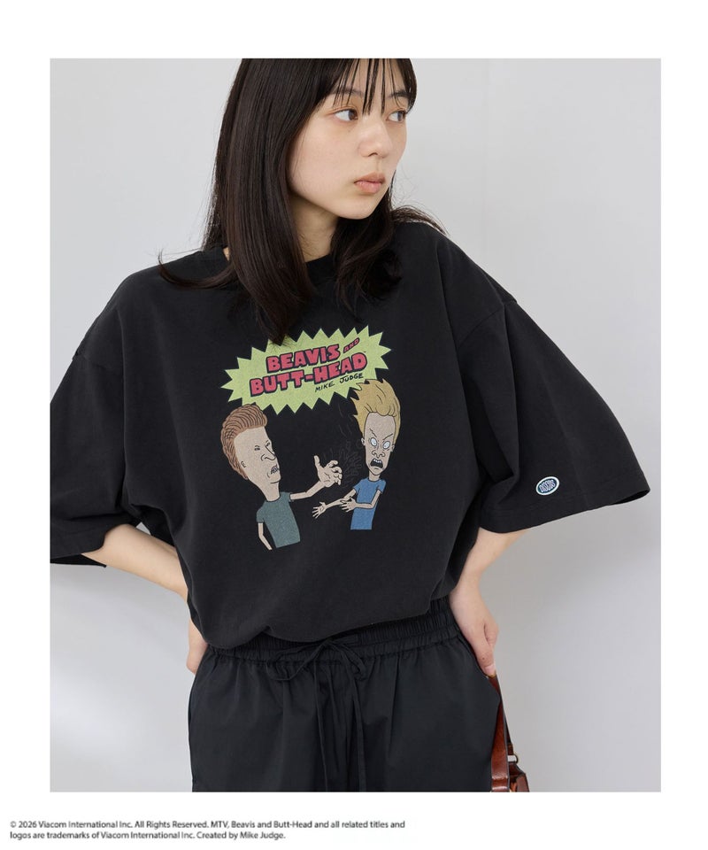 DISCUS BEAVIS AND BUTT-HEADコラボ アソートグラフィックプリント クルーネック半袖Tシャツ レディース メール便 対応商品商品画像-2