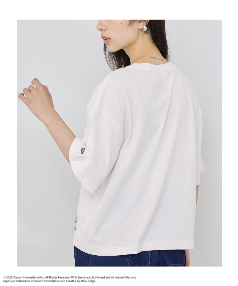 DISCUS BEAVIS AND BUTT-HEADコラボ アソートグラフィックプリント クルーネック半袖Tシャツ レディース メール便 対応商品商品画像-6