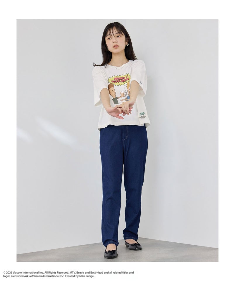 DISCUS BEAVIS AND BUTT-HEADコラボ アソートグラフィックプリント クルーネック半袖Tシャツ レディース メール便 対応商品商品画像-8