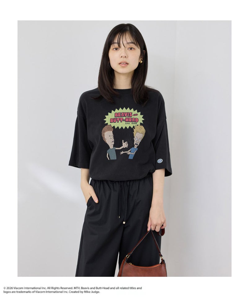 DISCUS BEAVIS AND BUTT-HEADコラボ アソートグラフィックプリント クルーネック半袖Tシャツ レディース メール便 対応商品商品画像-10